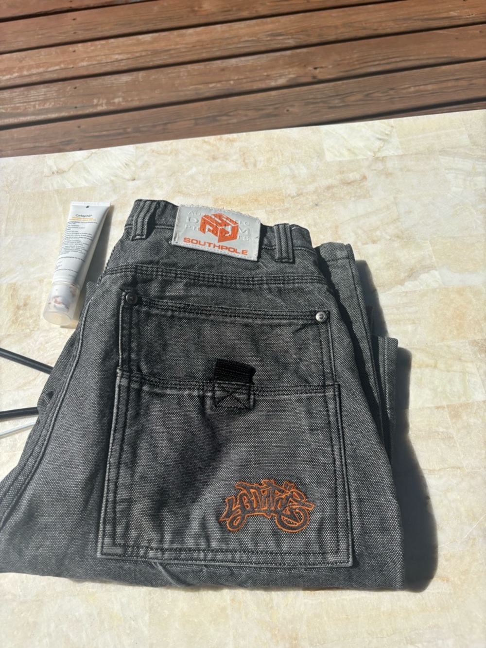 Southpole Jeans Shiny Metallic Luster Glanz Shiny Gray 90s Hip Hop Men's Size 32